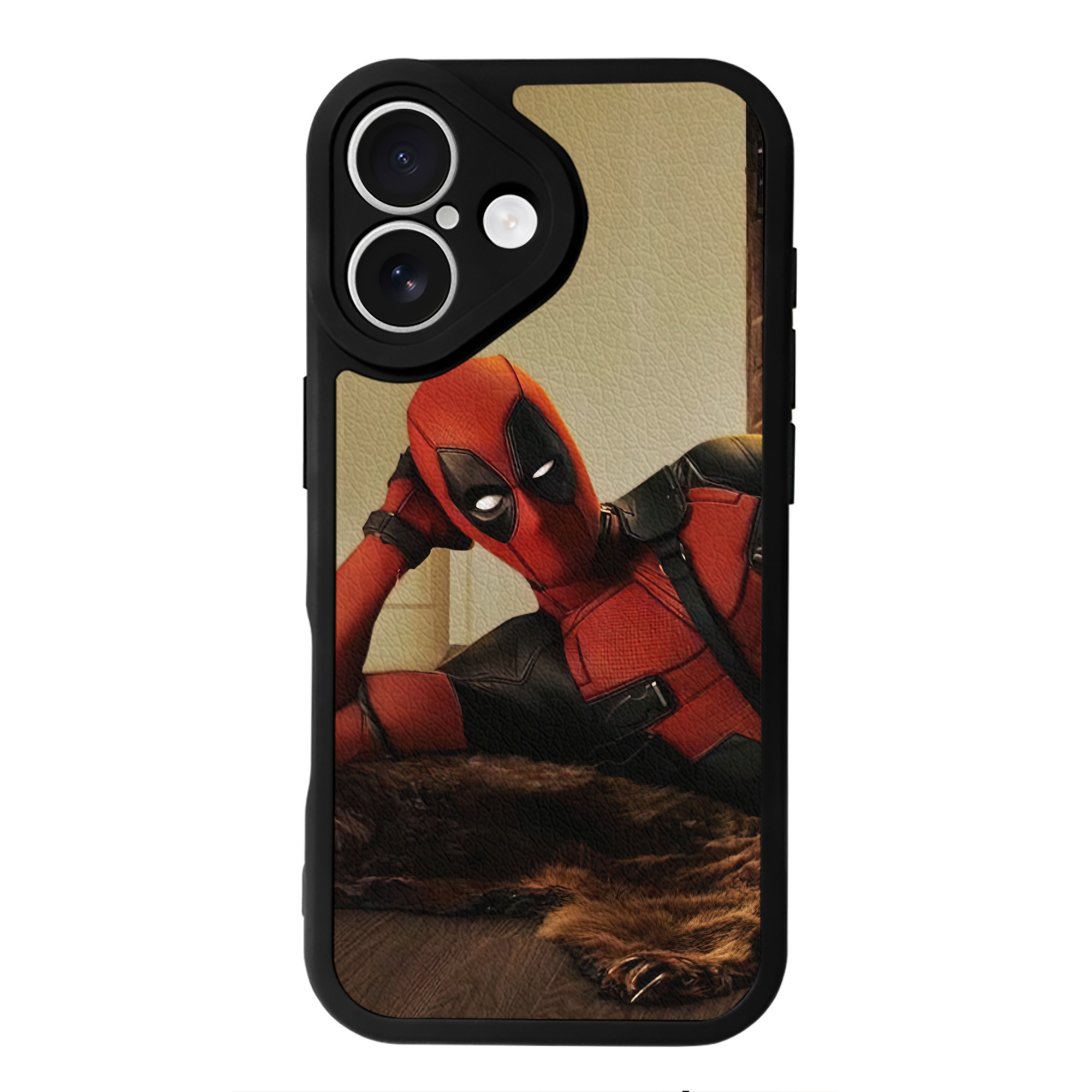 （画像用） Deadpool デッドプール 【iPhone 16シリーズ対応】シリコンスマホケース（レザー調） 材質：シリコン